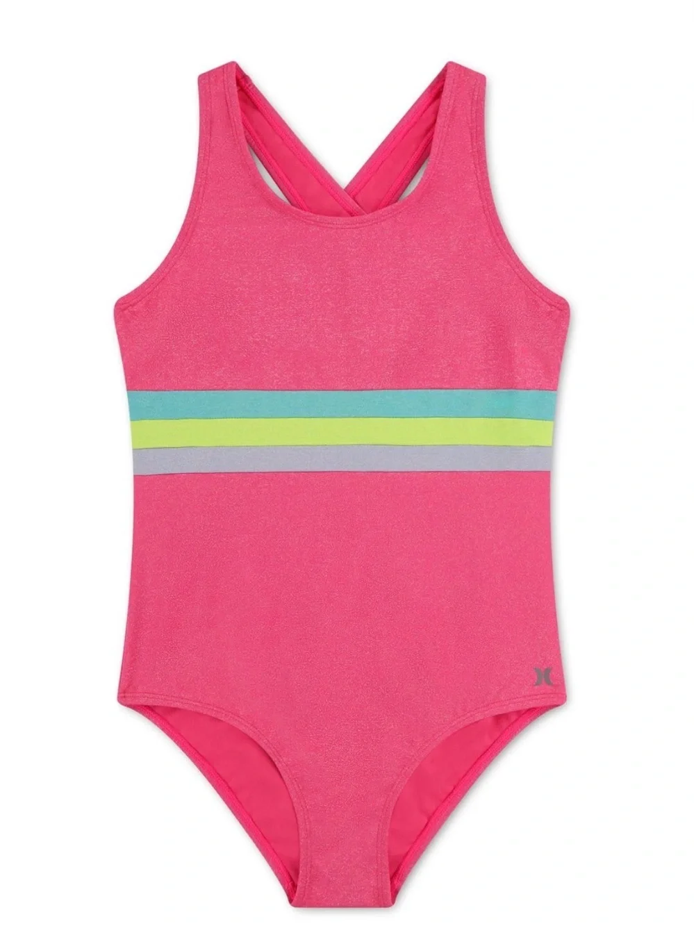 Girls' Hurley One-Piece Shimmer Hyper Pink Swimsuit XXL 18/20 NWT